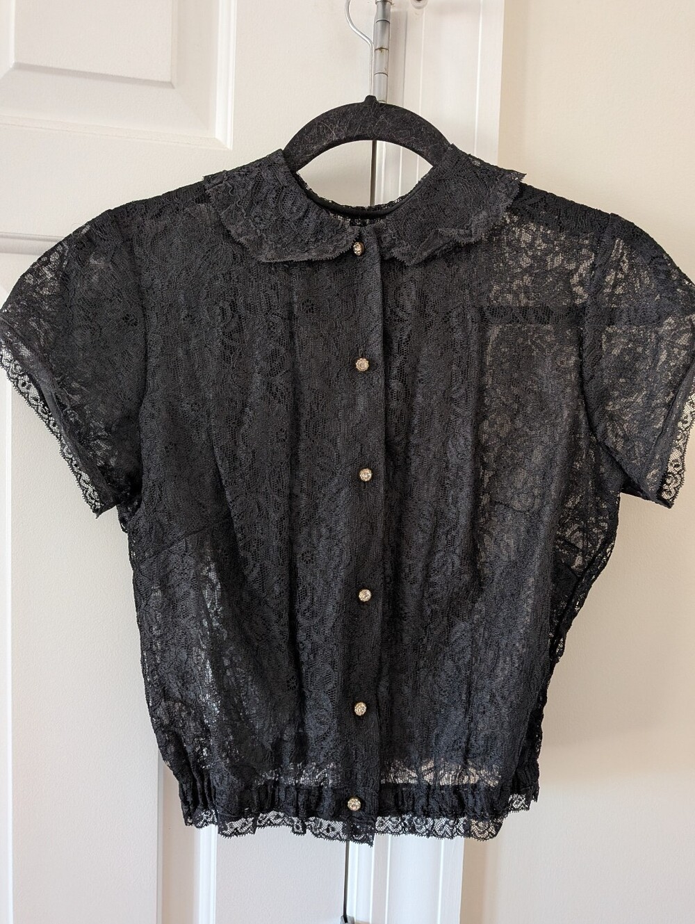 Vintage Cropped Lace Shirt